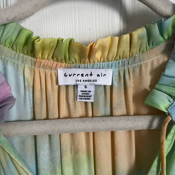 Anthropologie Current Air Zoey Rainbow Pastel Cotton Candy Pleated dress Small - Picture 4 of 7